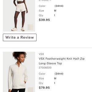 VSX Featherweight Knit Set (quarter zip and shorts)